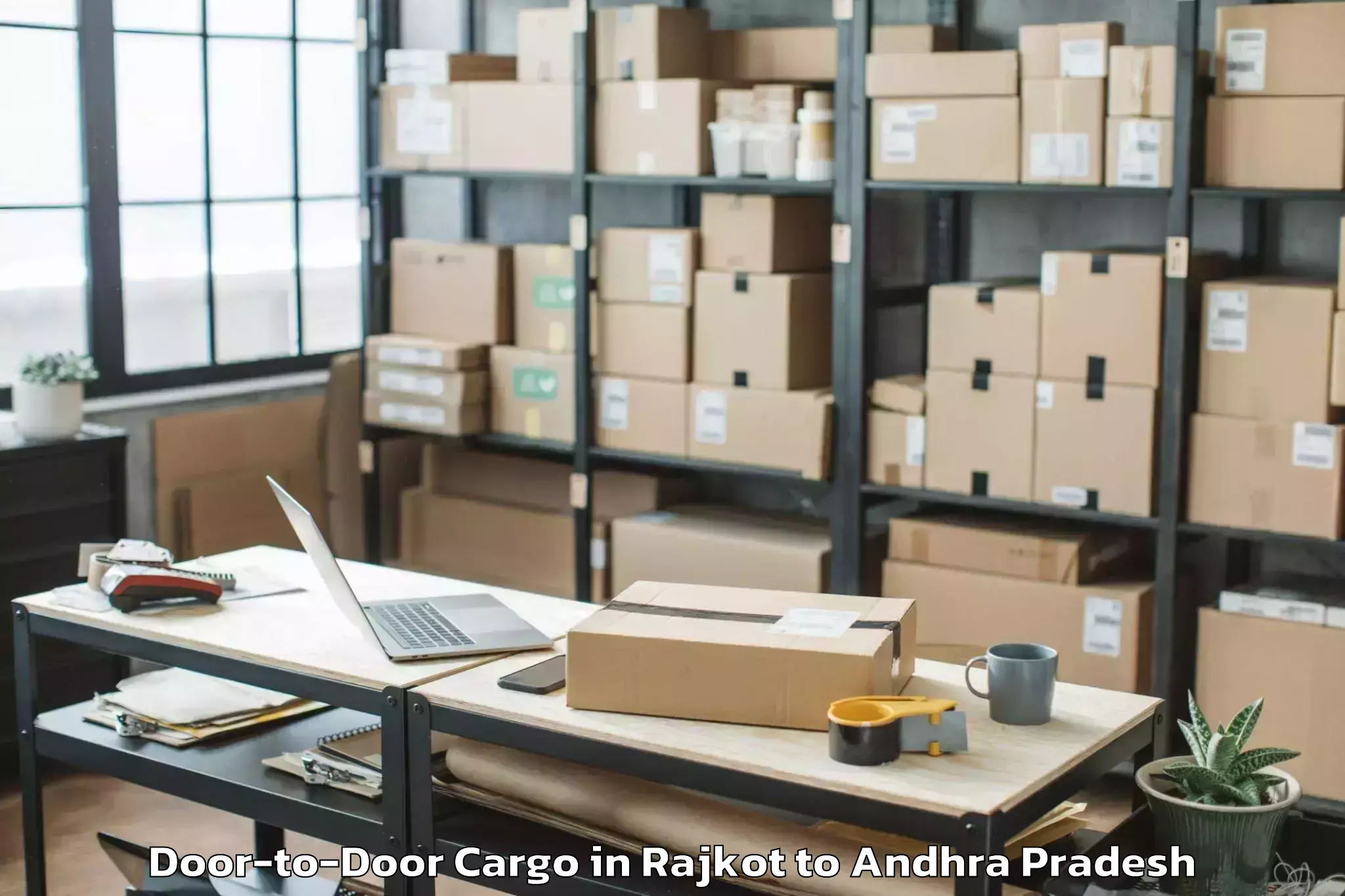 Affordable Rajkot to Konthamuru Door To Door Cargo